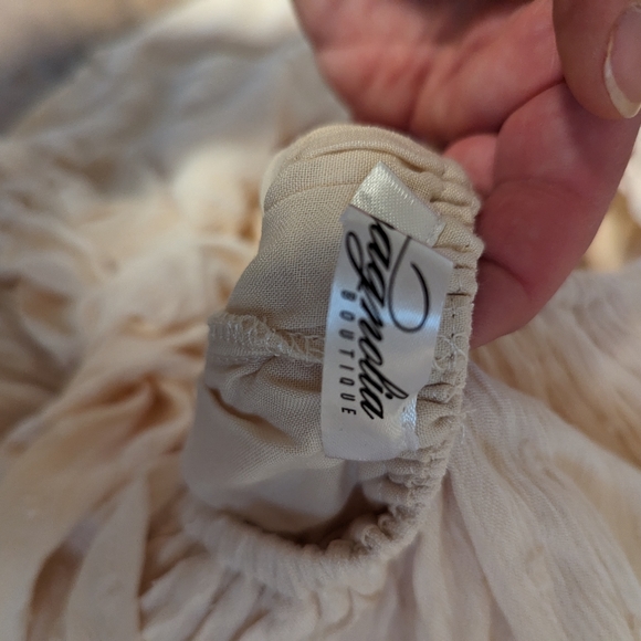 Halter Tie Back Cream Dotted Dress - Picture 4 of 4